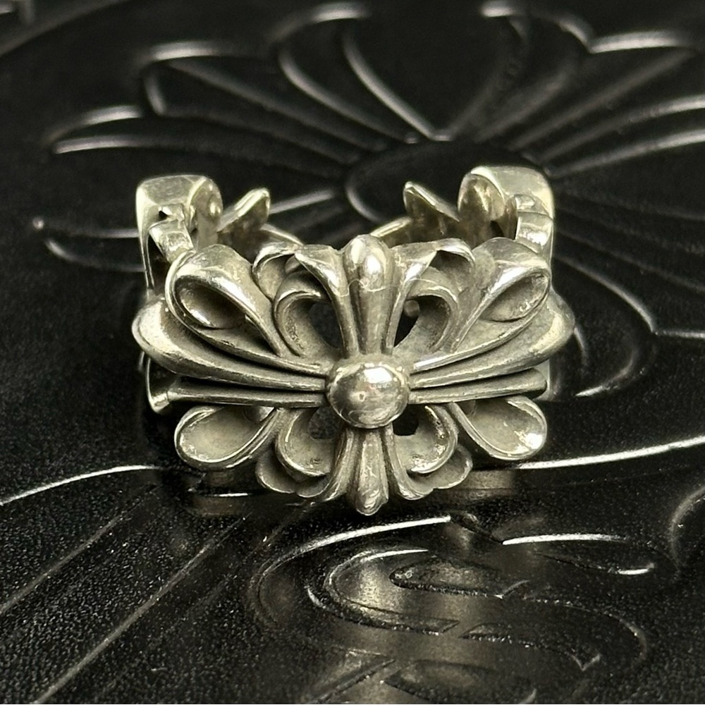 Chrome Hearts Silver Double Floral Ring